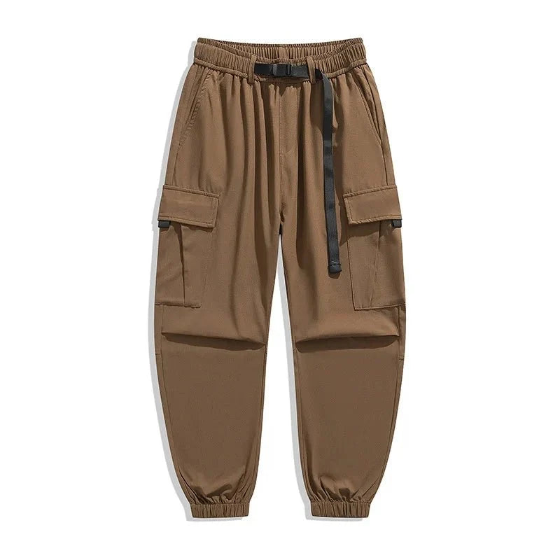 Men's wide-leg casual trousers by TrendLux Wear, loose fit multi-pocket pants in six colors, shown in a relaxed fit style.