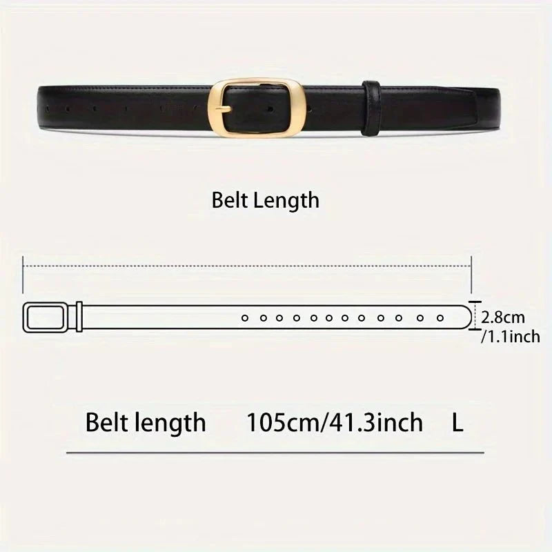Women's PU leather belt by TrendLux Wear, stylish and versatile accessory featuring a sleek design and adjustable fit.