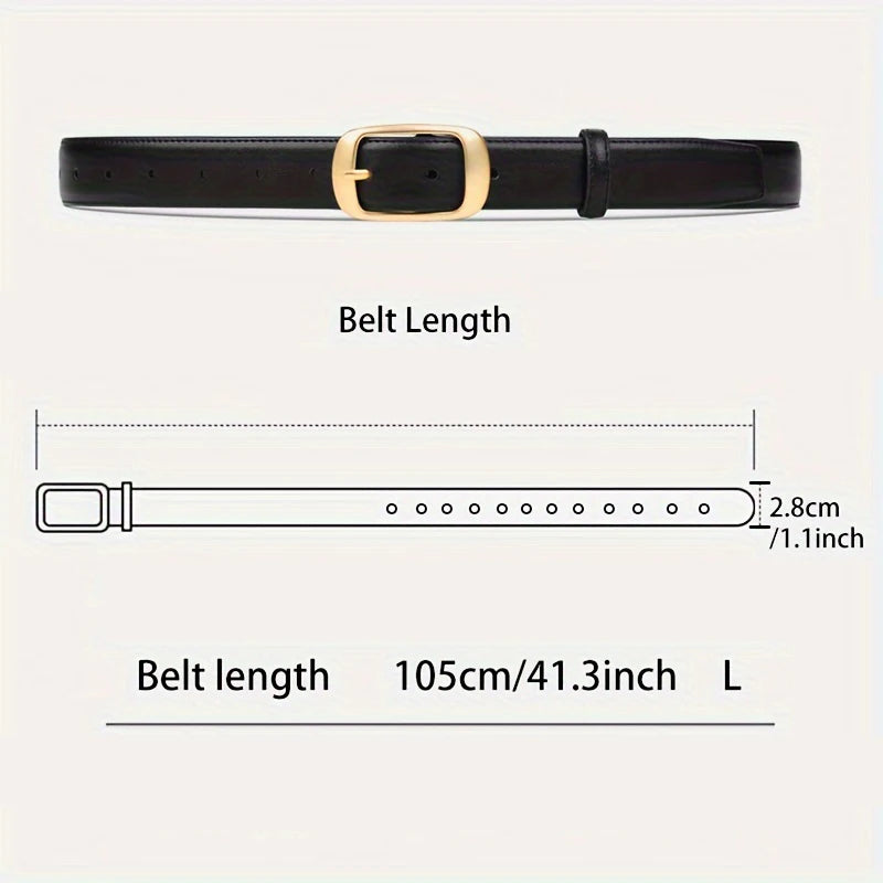 Women's PU Leather Belt — Alloy Metal Pin Buckle Fashion Strap for Jeans TrenLux Wear