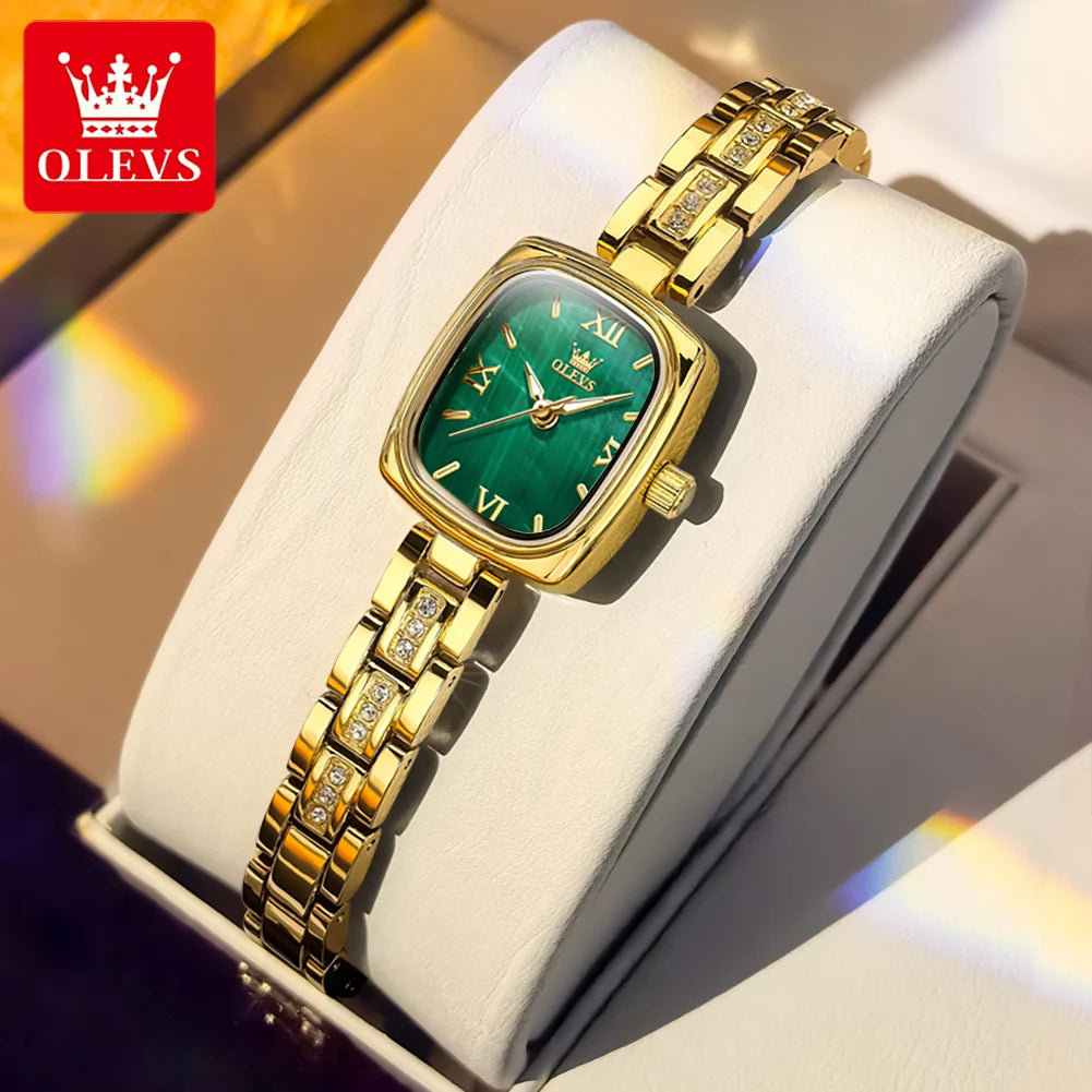 TrendLux OLEVS Women's Luxury Square Bracelet Luminous Waterproof Quartz Dress Watch