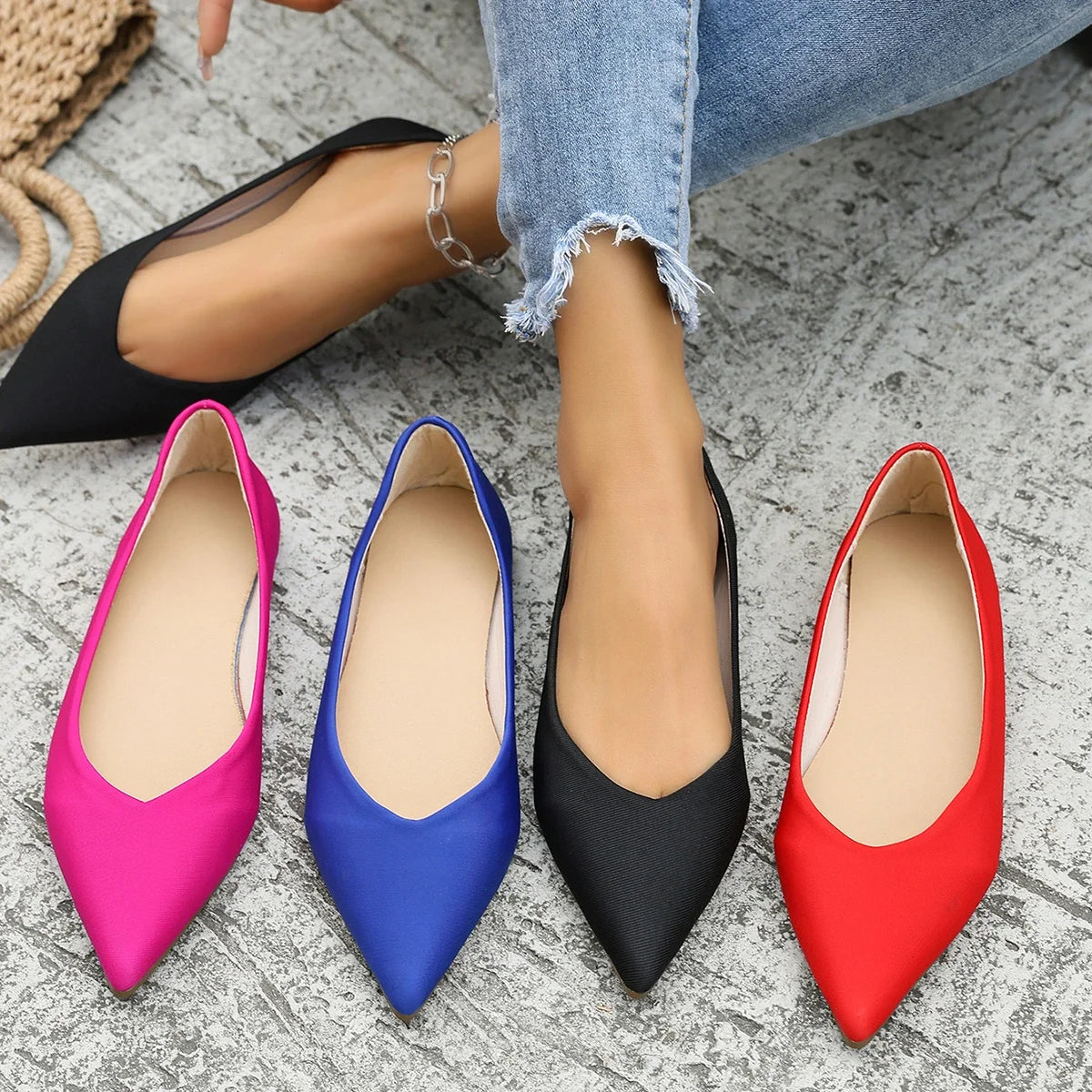 TrenLux Wear Women's Plus Size Lightweight Slip-On Ballet Flat Comfortable Work Shoes TrenLux Wear