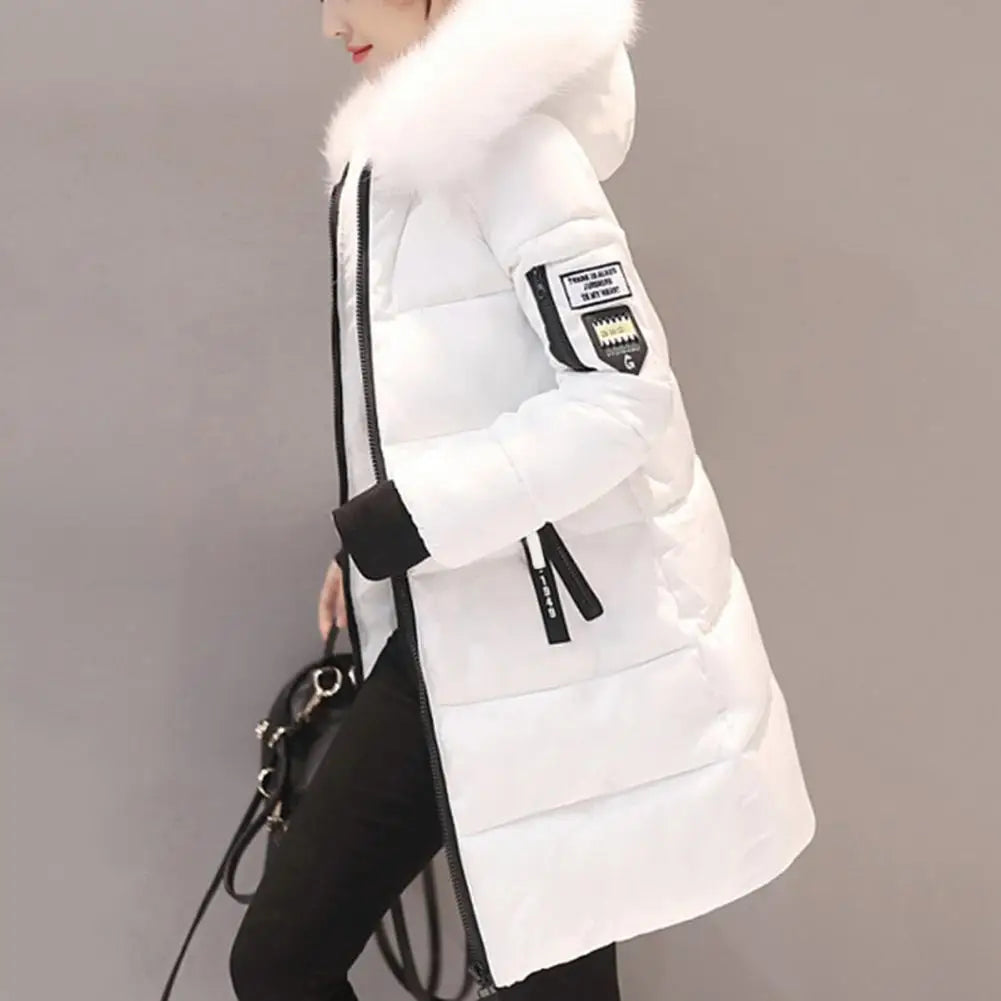 Women Winter Jackets Down Cotton Hooded Tops Large Size Parkas Mujer Coats Long Coat Fashion Female Fur Collar Outfits New Year