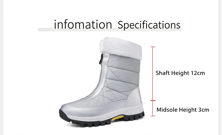 Women’s Fleece-Lined Winter Snow Boots – Non-Slip Warm High-Top Walking Boots