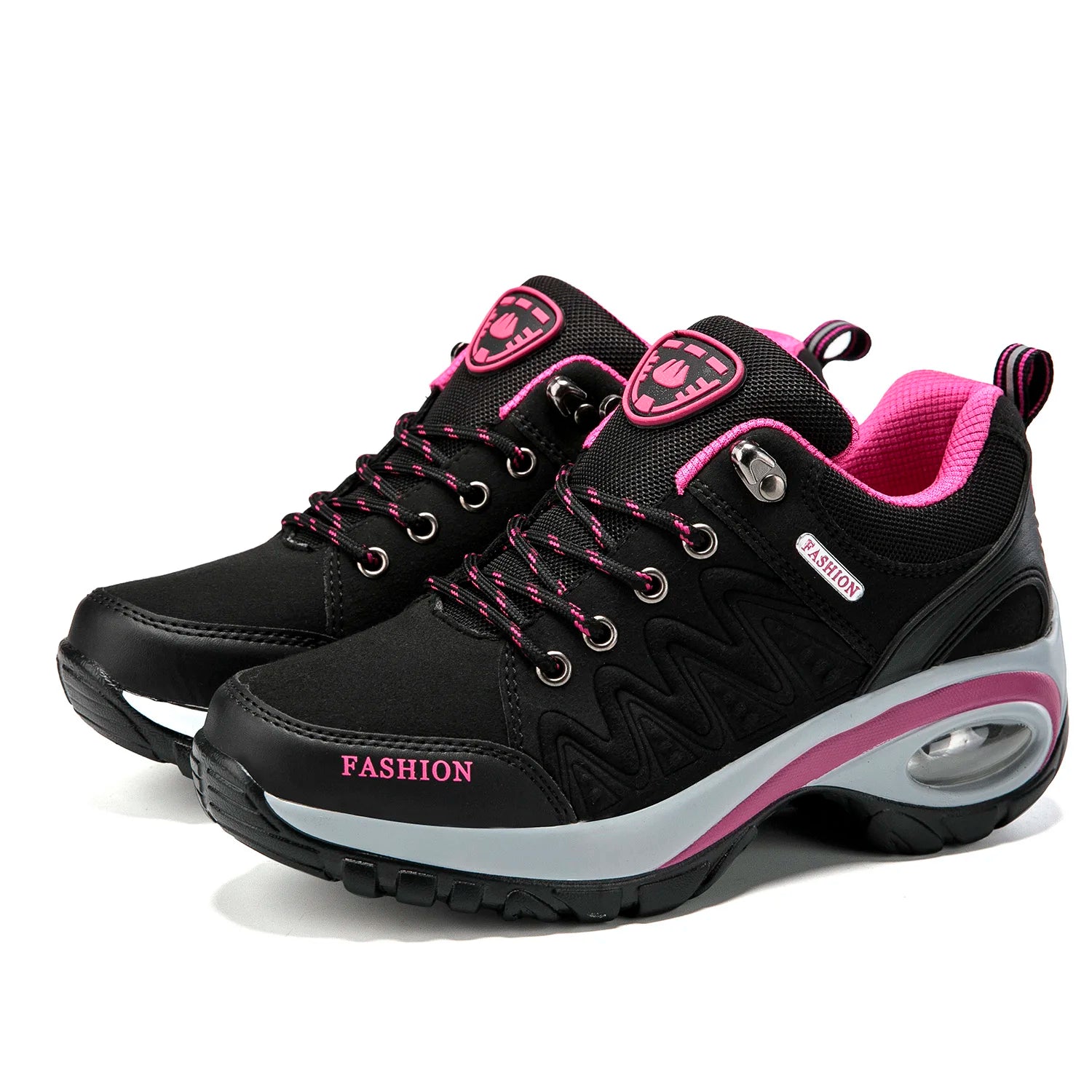 TrendLux Women's PU-EVA Breathable Platform Lace-Up Walking Sneakers