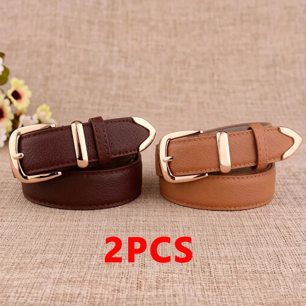 Women's Vintage Pin Buckle PU Leather Trouser Belt. TrenLux Wear