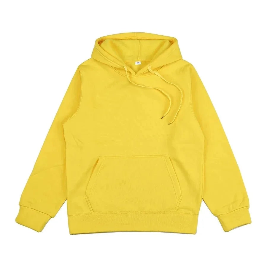 Unisex plus size heavyweight fleece hoodie by TrendLux Wear in black, featuring a cozy pullover design and front kangaroo pocket.