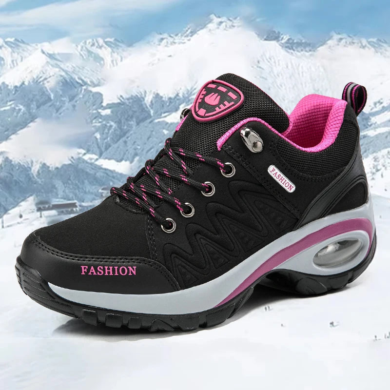 TrendLux Women's PU-EVA Breathable Platform Lace-Up Walking Sneakers
