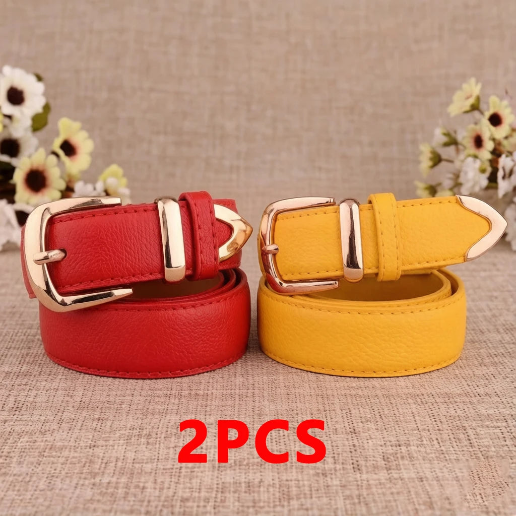Women's Vintage Pin Buckle PU Leather Trouser Belt. TrenLux Wear