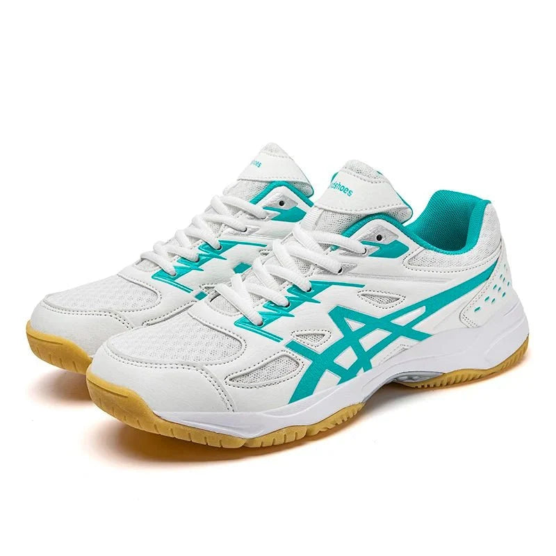 Unisex TrendLux Wear athletic court sneakers with anti-slip soles, ideal for badminton and table tennis gameplay.