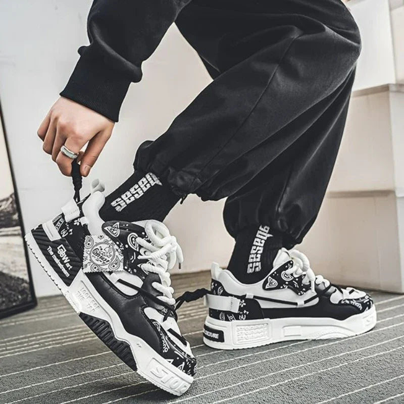 Men's breathable platform sneakers by TrendLux Wear, vulcanized casual walking shoes with a modern design and comfortable fit.