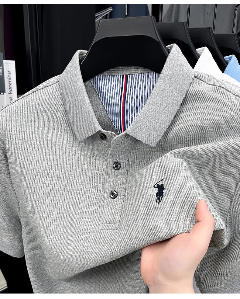 Men's Embroidered Cotton Golf Polo