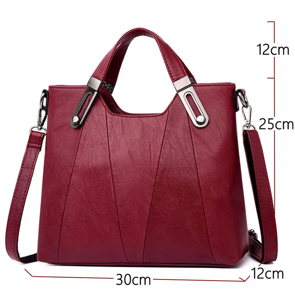 TrenLux Wear Women's Luxury Pure Leather Multi-Pocket  Handbag TrenLux Wear