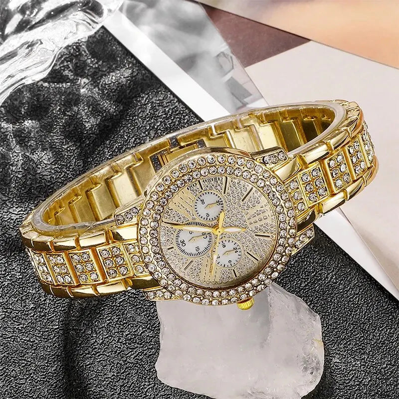 TrenLux Wear Women's Rhinestone Quartz Watch & Jewellery Set. TrenLux Wear