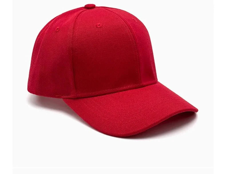 Unisex breathable sun-protective baseball cap with adjustable fit and hard brim, available in 22 colors by TrendLux Wear.