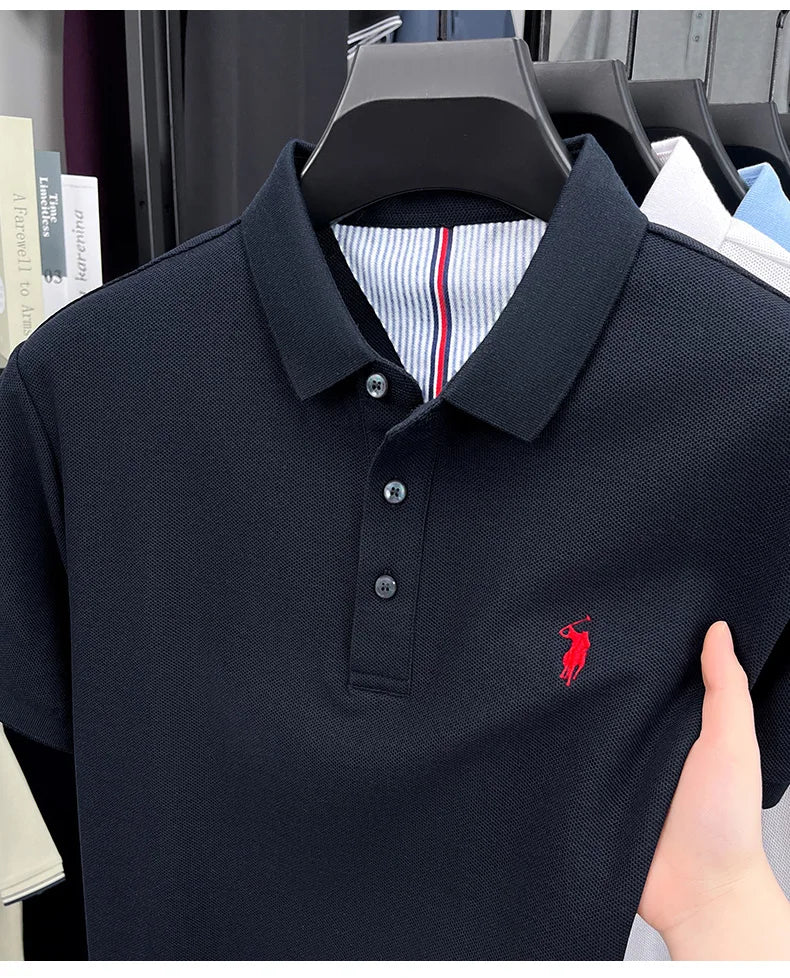 Men's Embroidered Cotton Golf Polo