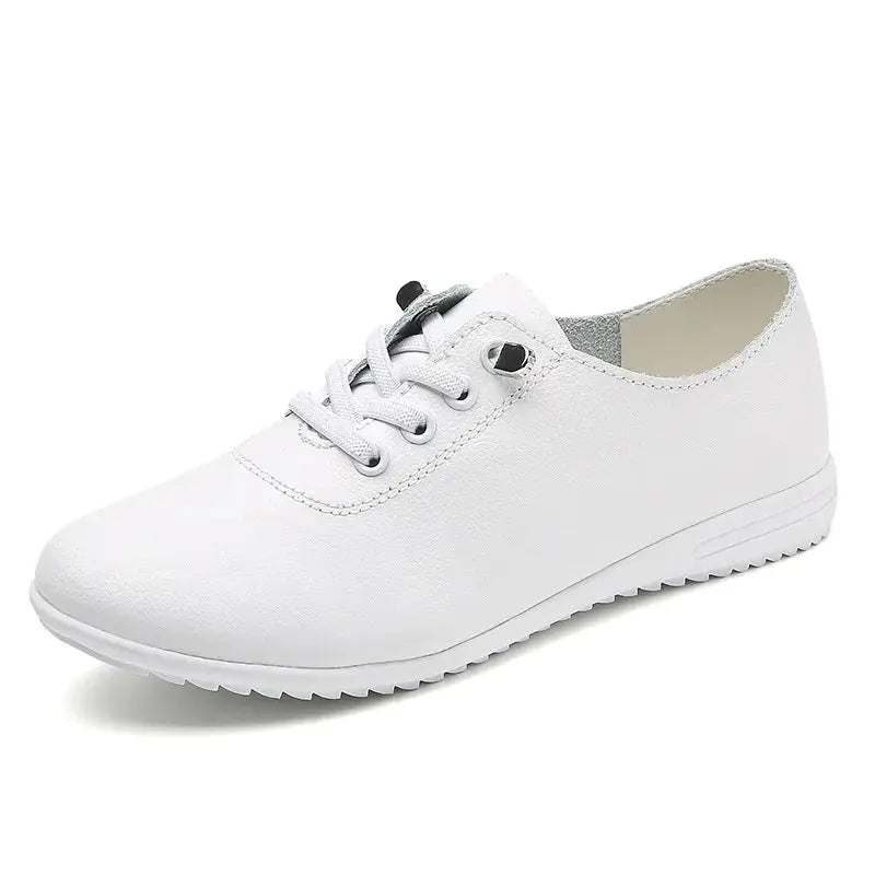 Women's lace-up leather loafers by TrendLux Wear, featuring classic design and polished finish, ideal for casual or professional wear.