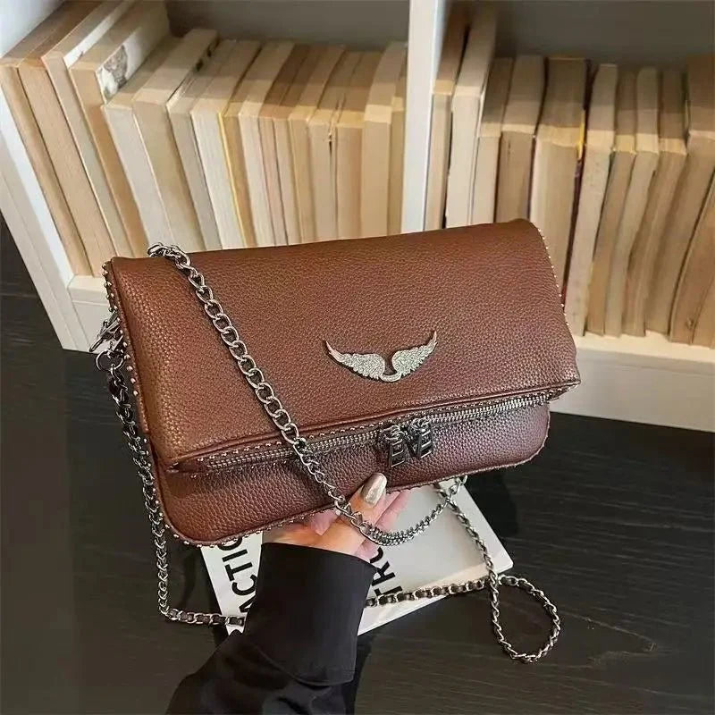 Chain Shoulder PU Leather Flip-Cover Shoulder Bag - TrendLux Wear
