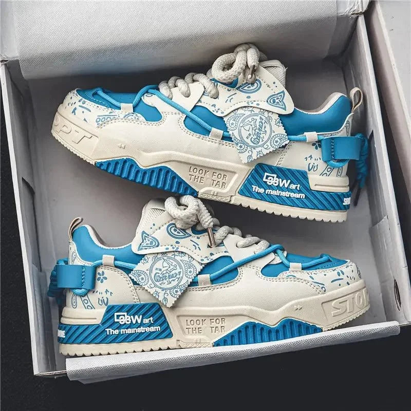 Men's breathable platform sneakers by TrendLux Wear featuring vulcanized casual walking shoes with a modern, stylish design.