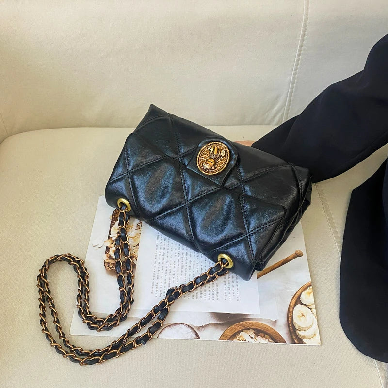 TrenLux Wear Women's Luxury Lingge Pattern Pure Leather Designer  Handbag TrenLux Wear