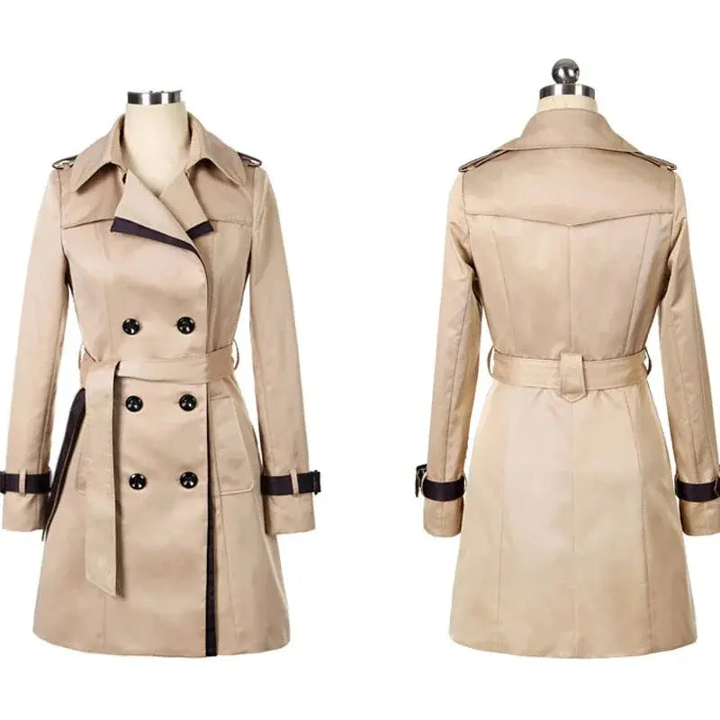 TrenLux Wear Women's Double-Breasted Long Trench Coat — Casual Windbreaker, Sizes S–3XL TrenLux Wear