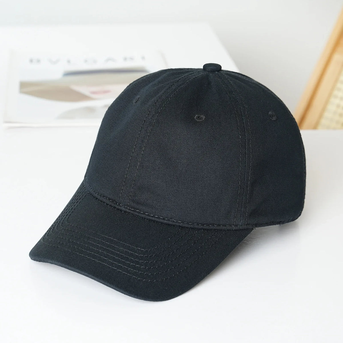 Unisex soft-top dad hat by TrendLux Wear in plain style with sun protection, shown in a neutral color.