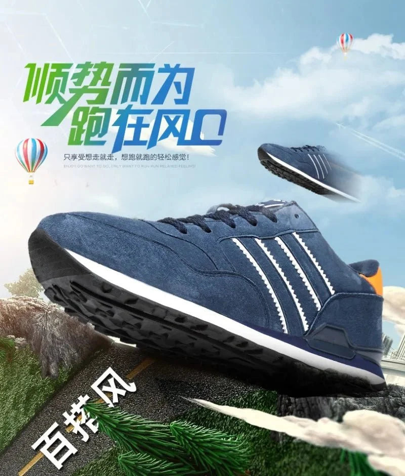 Men's luxury suede running sneakers by TrendLux Wear, breathable and anti-odor sport shoes with stylish design and comfortable fit.