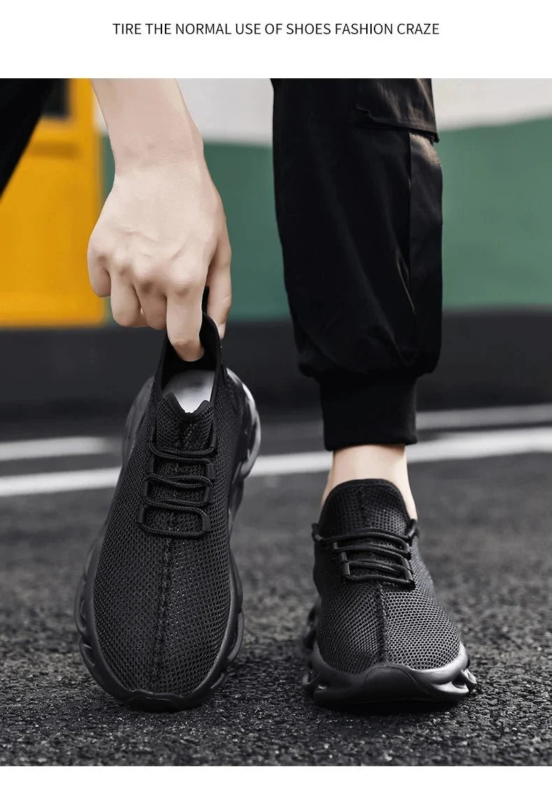 Men's breathable mesh urban street sneakers by TrendLux Wear featuring casual design and stylish comfort.