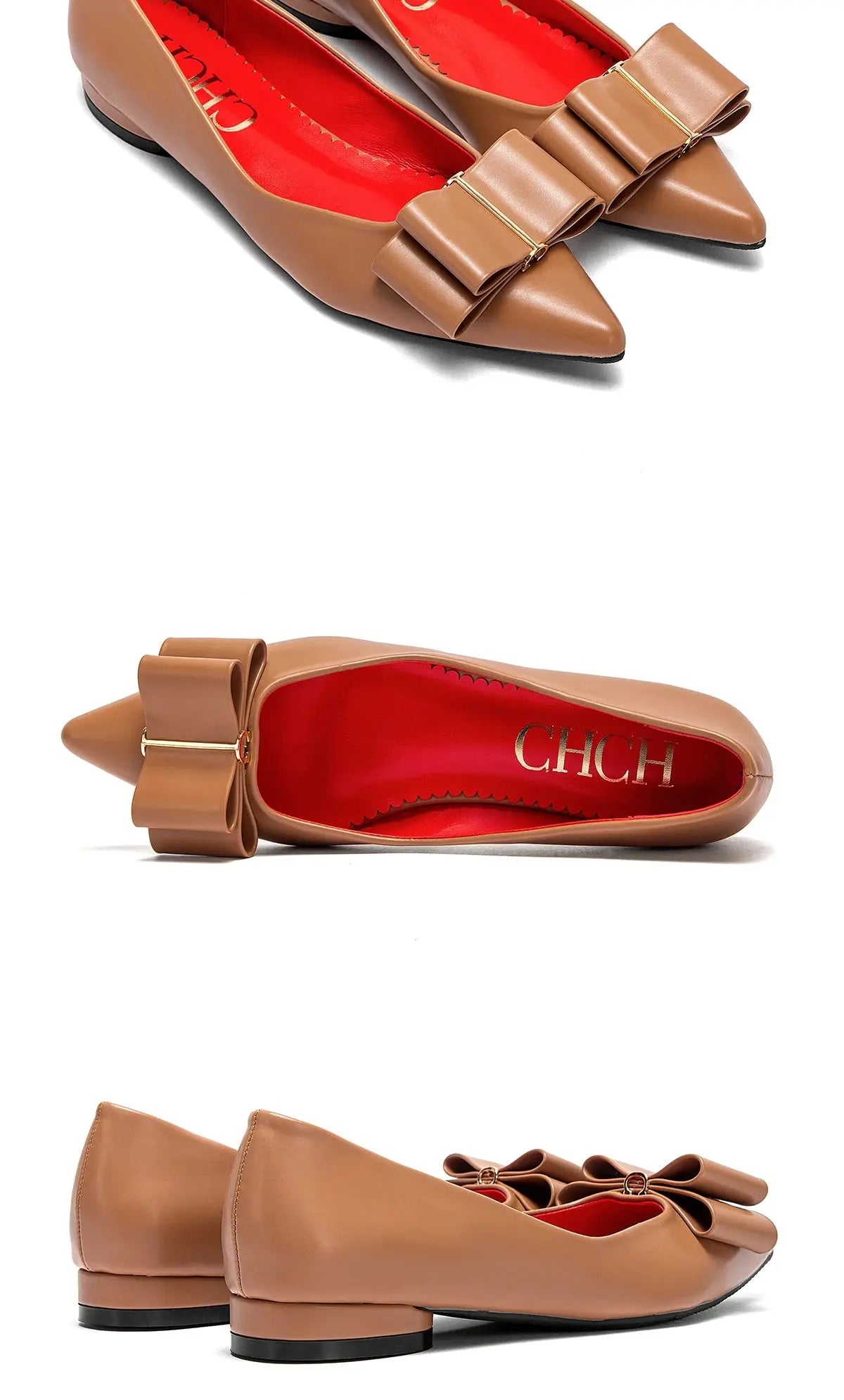 TrenLux Wear Women's Pointed-Toe Bow Flat Shoes — Luxury PU Leather Flats, Sizes 36–42 TrenLux Wear