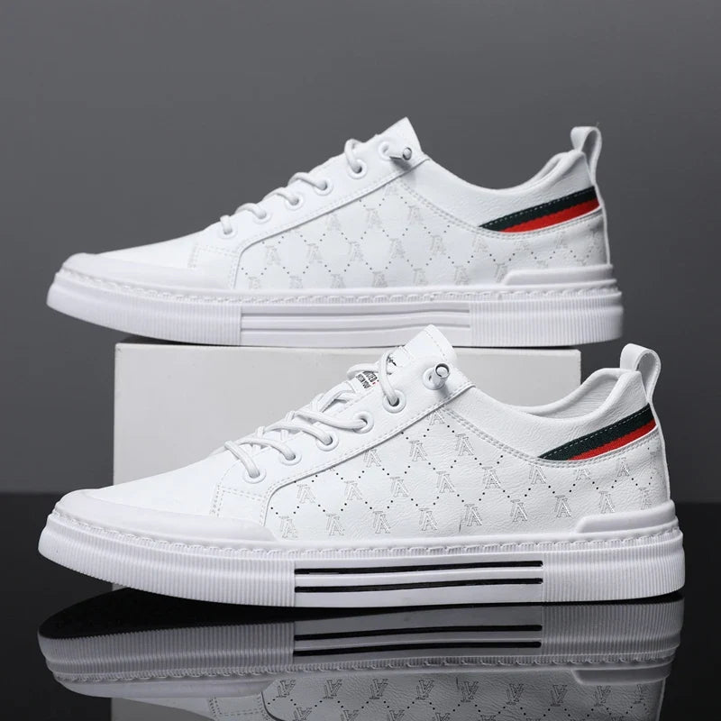 Men's waterproof all-season sport sneakers by TrendLux Wear with lace-up design and low-top style, suitable for active outdoor wear.