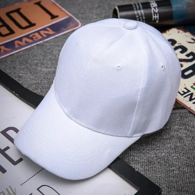 Unisex plain baseball cap by TrendLux Wear, adjustable structured hat in multiple colors, shown in a neutral view.