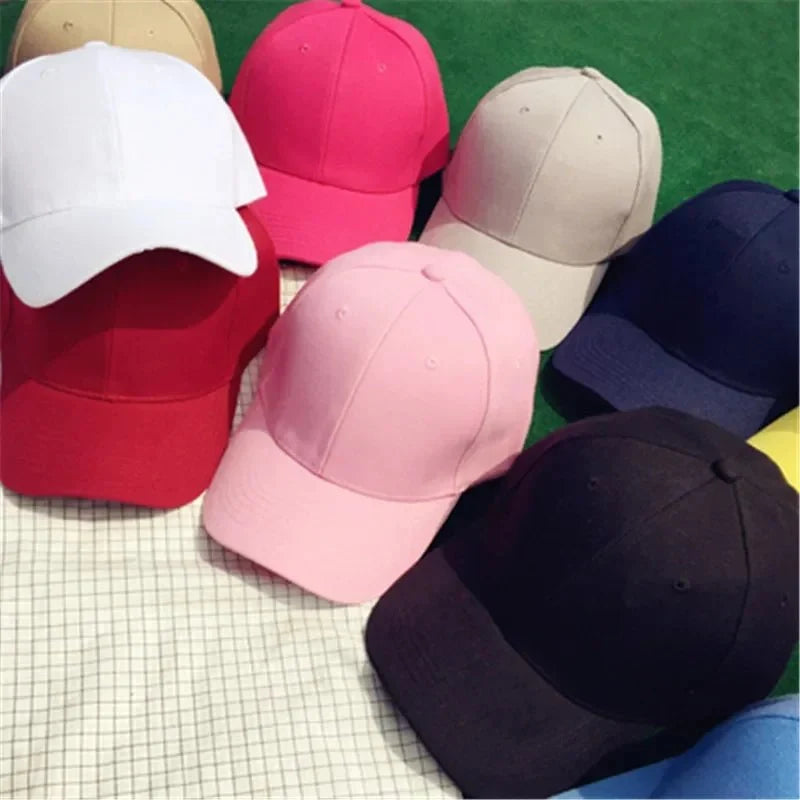 Unisex plain baseball cap by TrendLux Wear, adjustable structured hat in various colors, shown in a neutral view.