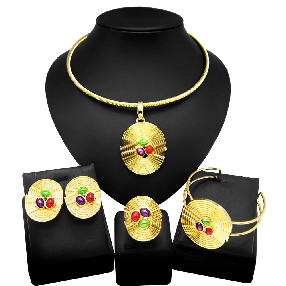 Women's Gold Plated Jewellery Set. TrenLux Wear