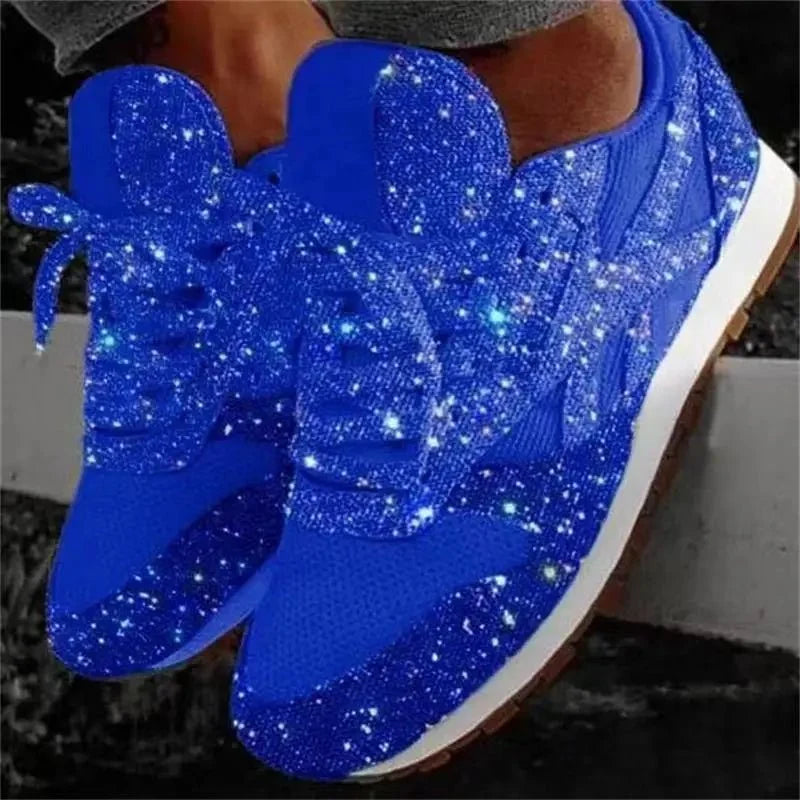 Women's Glitter Platform Chunky Sneakers | Height-Increasing Sparkling Running Shoes | Spring 2026 - TrendLux Wear