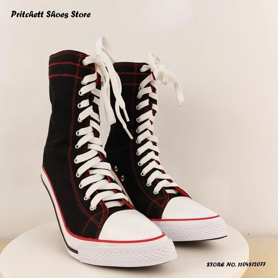 Women's Lace-Up Stiletto Ankle Boots | Pointed Toe High Heel Street Style Booties | Spring Autumn - TrendLux Wear