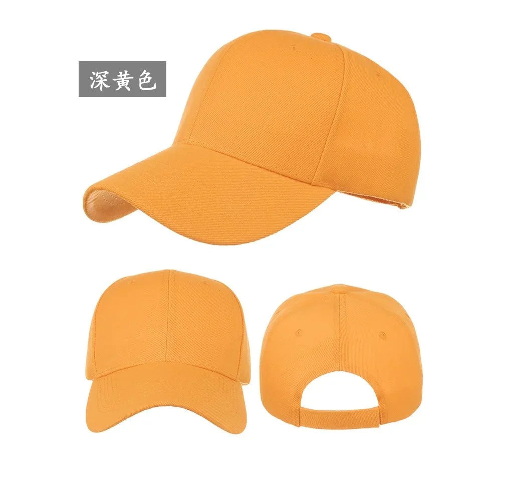 Unisex solid color baseball cap by TrendLux Wear, 5-panel structured hat in a sleek design, shown in a vibrant color option.
