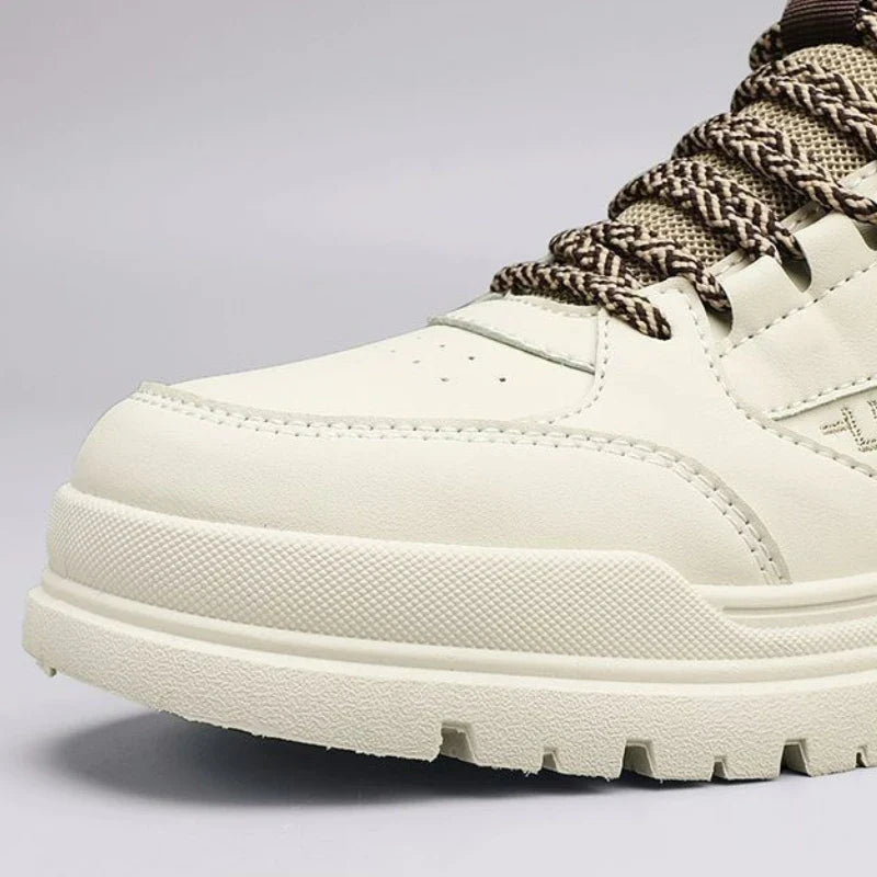 Men's high-top street sneakers by TrendLux Wear with non-slip vulcanized soles, ankle support, and stylish design.
