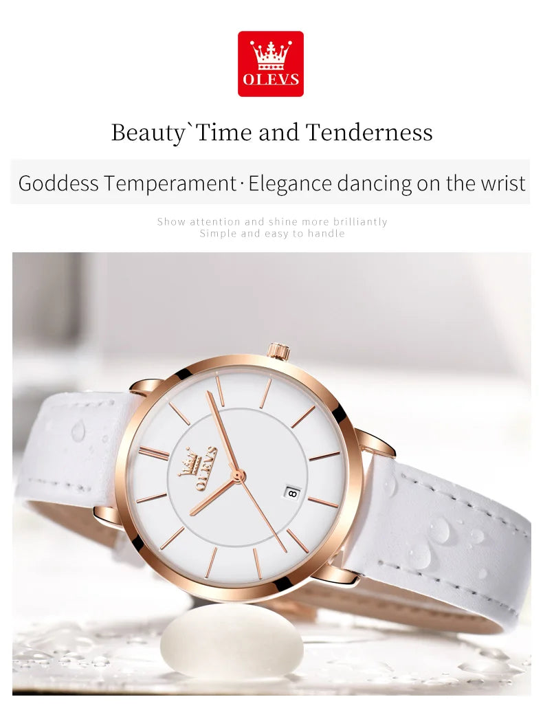 TrenLux Wear OLEVS Women's Rose Gold Luxury Stainless Steel Bracelet Quartz Gift Set TrenLux Wear