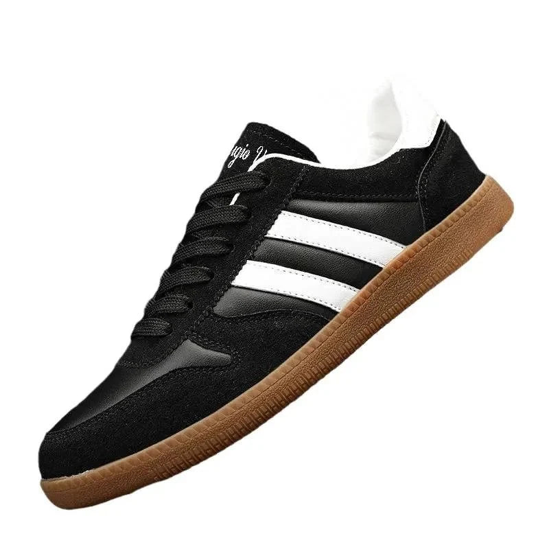 Men's TrendLux Wear thick-sole board sneakers with striped design, casual fashion shoes, stylish and comfortable for everyday wear.