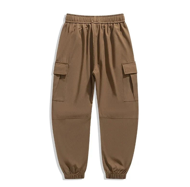 Men's wide-leg casual trousers by TrendLux Wear with a loose fit and multiple pockets, available in six colors.