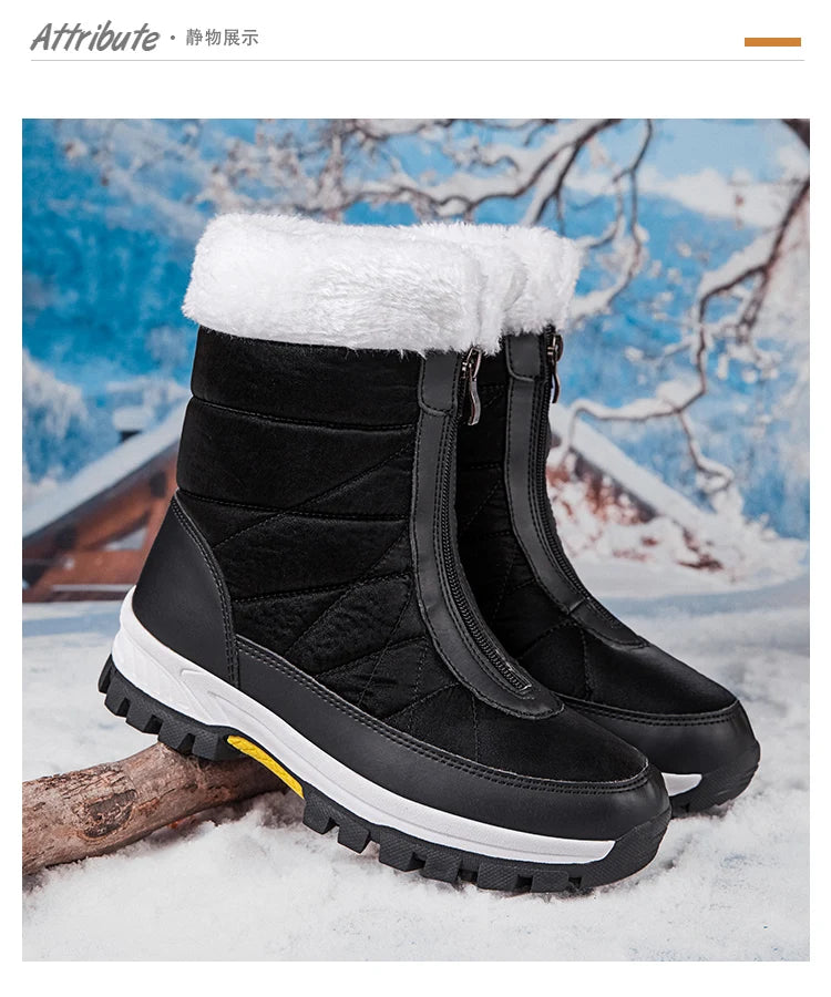 Women’s Fleece-Lined Winter Snow Boots – Non-Slip Warm High-Top Walking Boots