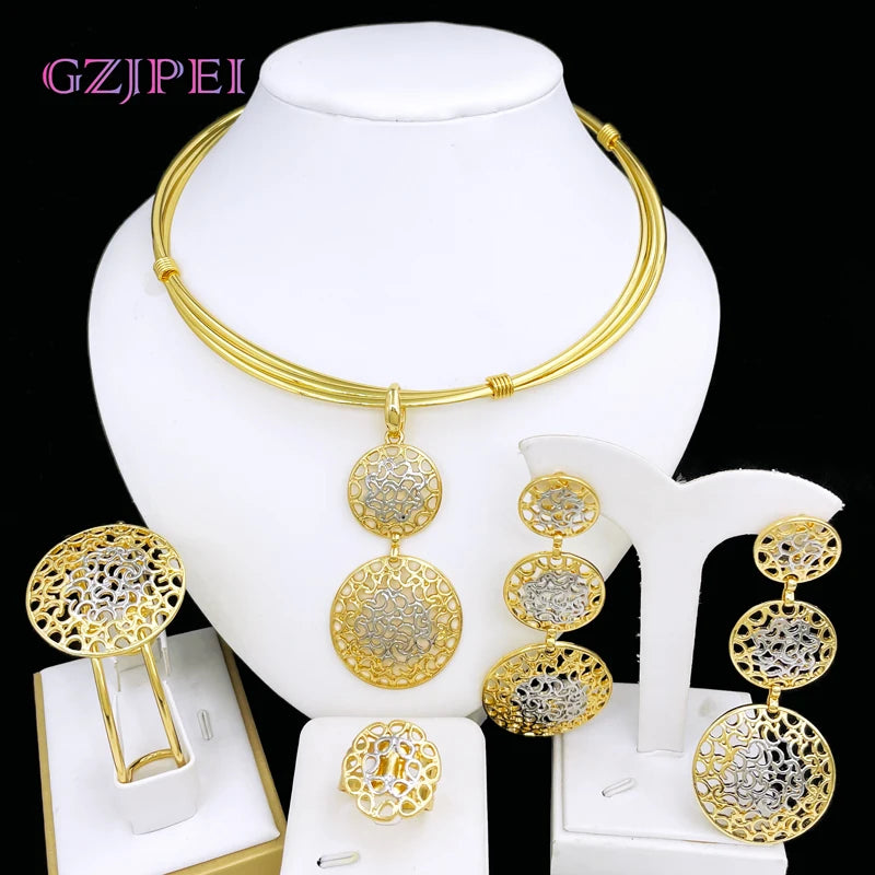 Women's Two-Tone Luxury Jewellery Set. TrenLux Wear