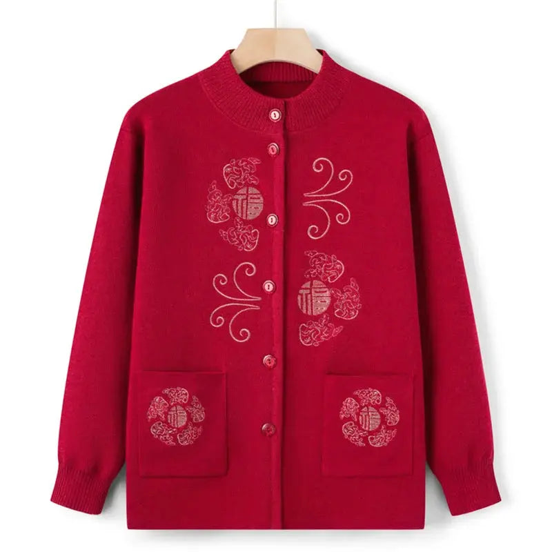 TrenLux Wear Women's Vintage Printed Knit Cardigan Coat — Wool Blend Outerwear, Sizes M–3XL TrenLux Wear