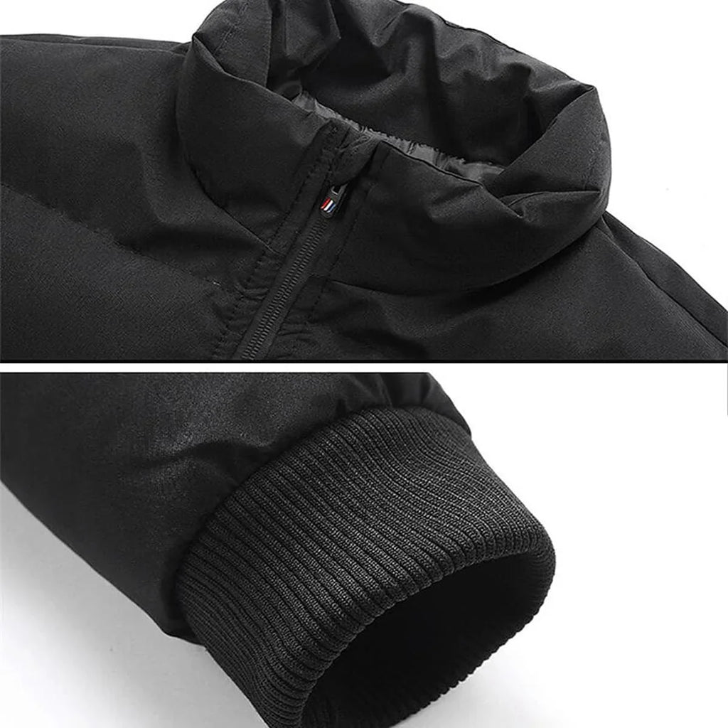 Men's Thick Warm Puffer Bomber Jacket – Winter Down Parka Coat