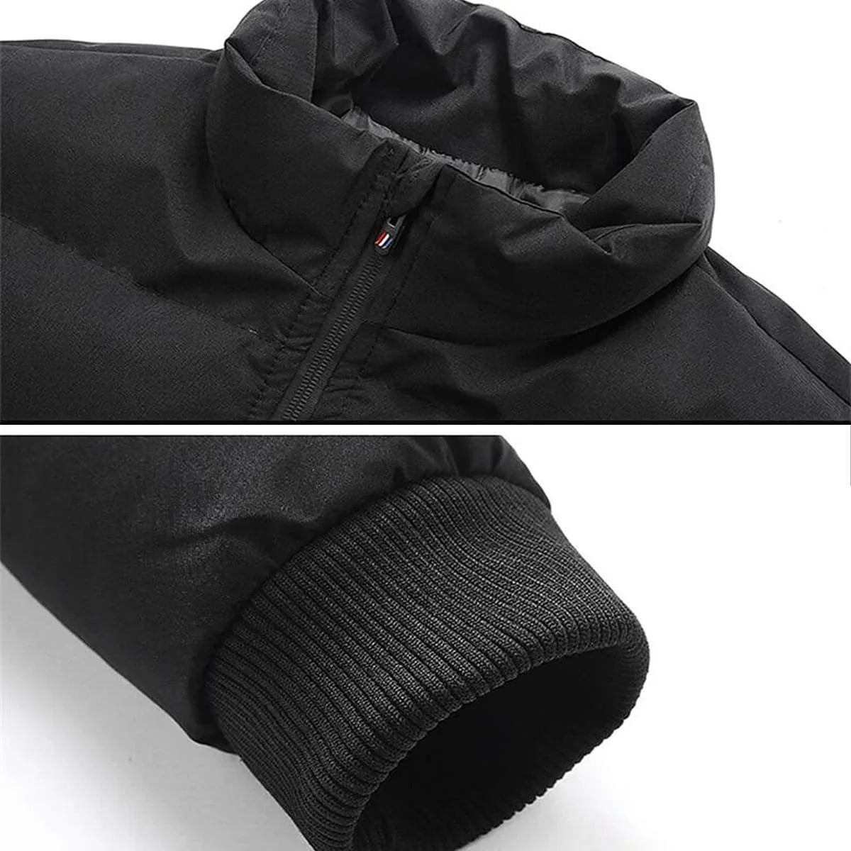 Men's Thick Warm Puffer Bomber Jacket – Winter Down Parka Coat