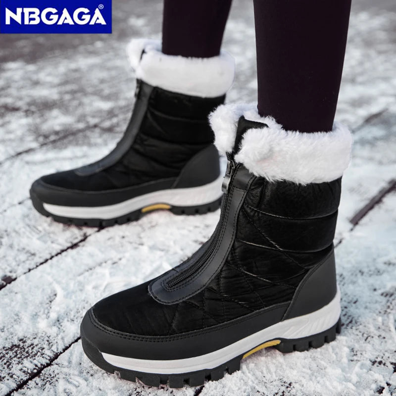 Women’s Fleece-Lined Winter Snow Boots – Non-Slip Warm High-Top Walking Boots