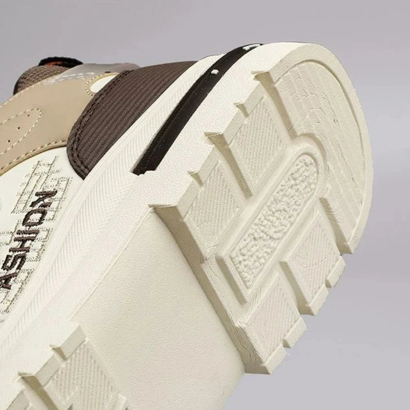 Men's high-top street sneakers by TrendLux Wear with non-slip vulcanized soles, ankle support, and stylish urban design.