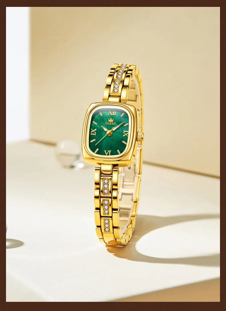 TrendLux OLEVS Women's Luxury Square Bracelet Luminous Waterproof Quartz Dress Watch