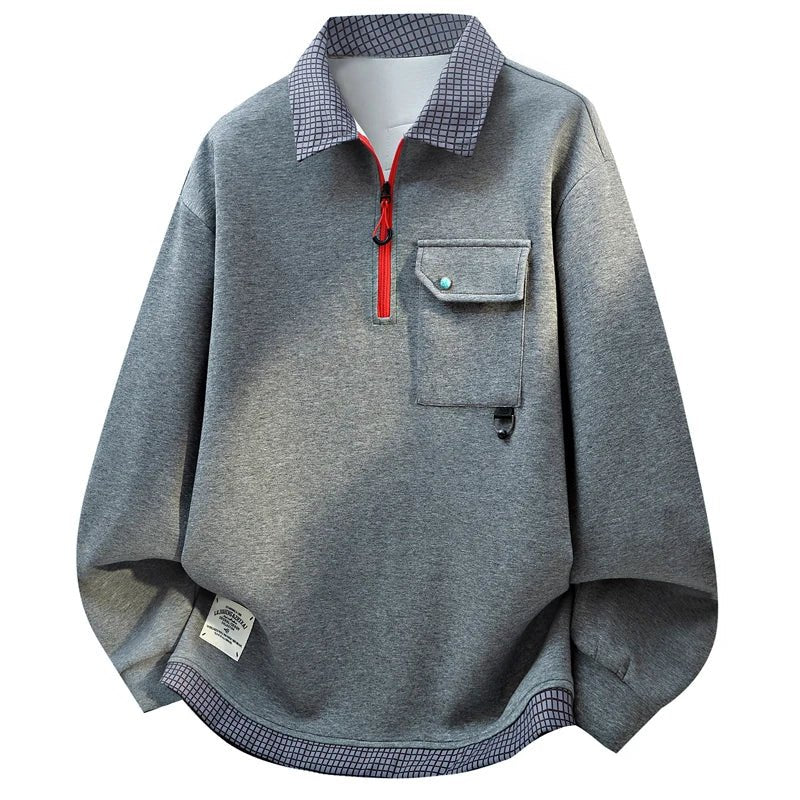 Men's TrendLux Wear quick-dry zip-up hoodie in solid color, casual sweatshirt, available in sizes L to 8XL, front view.