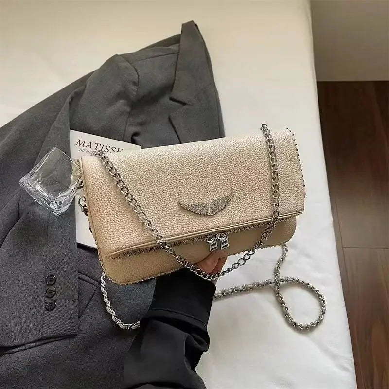 Chain Shoulder PU Leather Flip-Cover Shoulder Bag - TrendLux Wear
