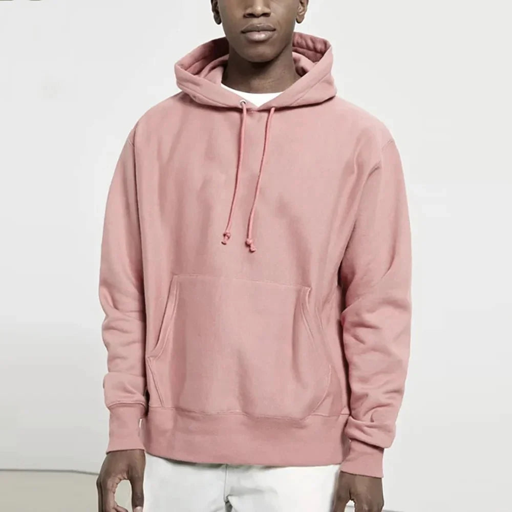 Men's TrendLux Wear Harajuku hoodie, casual streetwear sweatshirt in various colors, displayed on a mannequin.